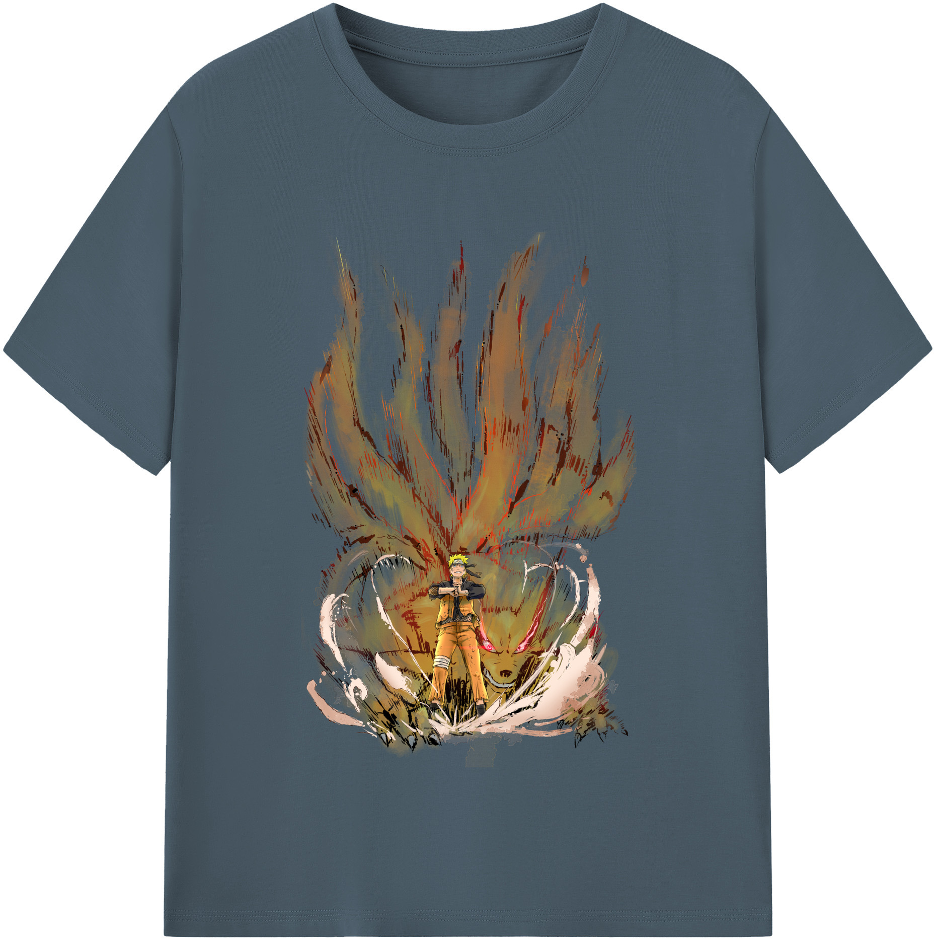 （画像用） NARUTO -ナルト- うずまき ナルト Uzumaki Naruto 綿100％半袖Tシャツ（フロントプリント）